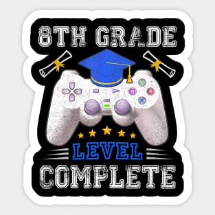 8th Grade Level Complete Gamer Class Of 2024 Sticker